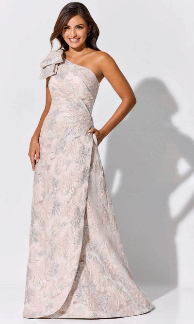 Ivonne-D ID326 - Floral Print A-Line Evening Dress Evening Dresses 4 / Stone