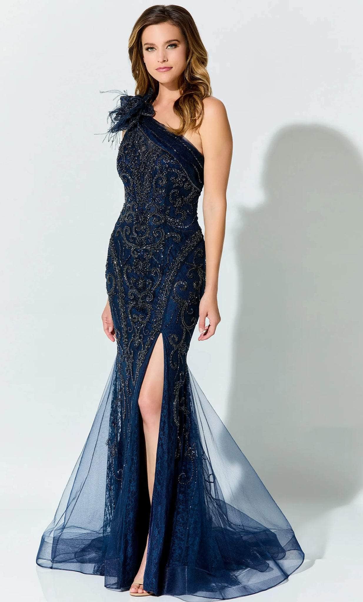 Ivonne D ID922 - Asymmetrical Neckline Gown