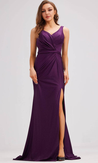 J'Adore Dresses J23006 - Glitter Mermaid Evening Dress Special Occasion Dress 2 / Berry
