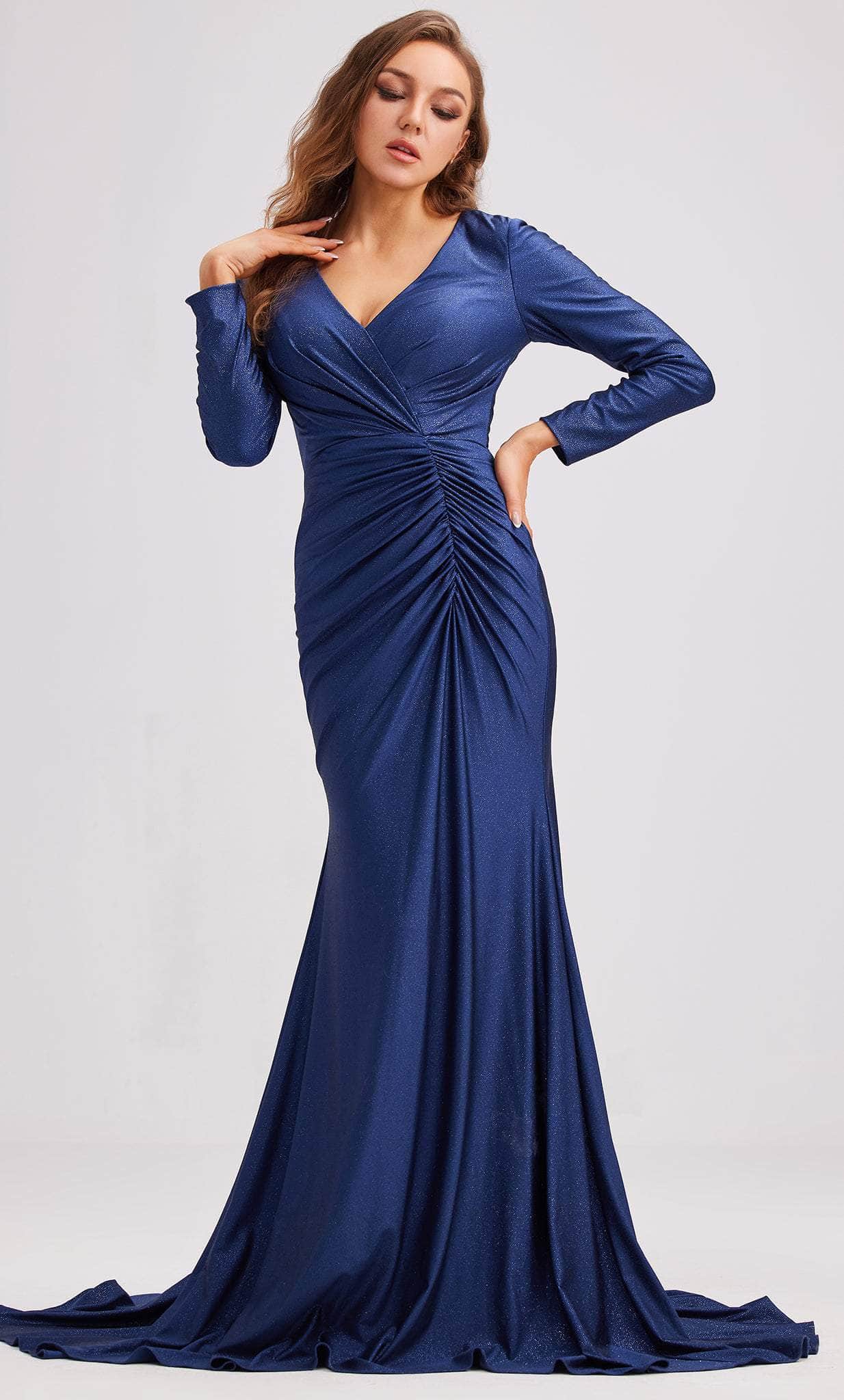 J'Adore Dresses J23007 - Long Sleeve Mermaid Evening Dress Special Occasion Dress