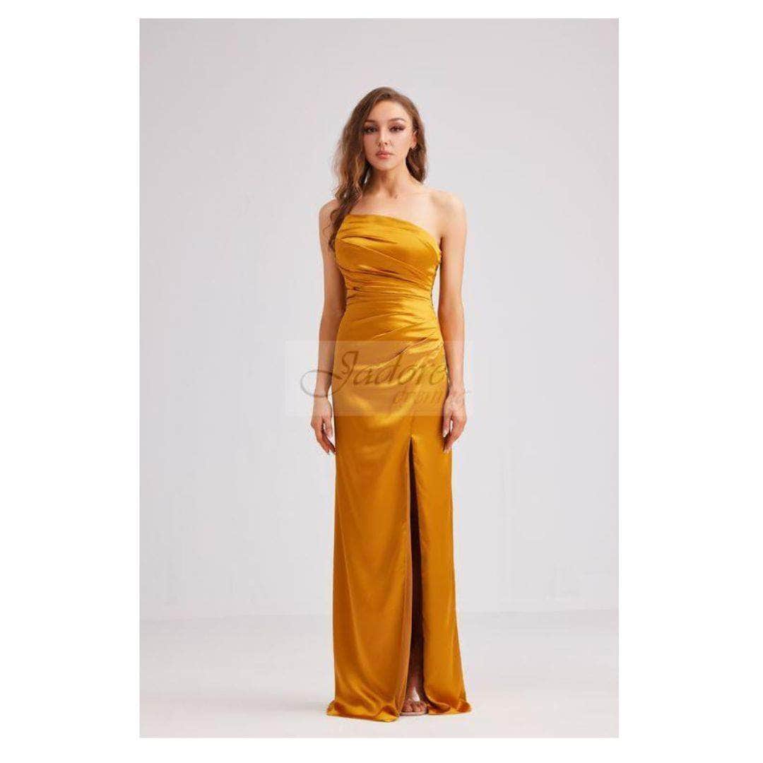 J'Adore Dresses J23015 - Asymmetrical Neck Ruched Detail Dress Special Occasion Dresses