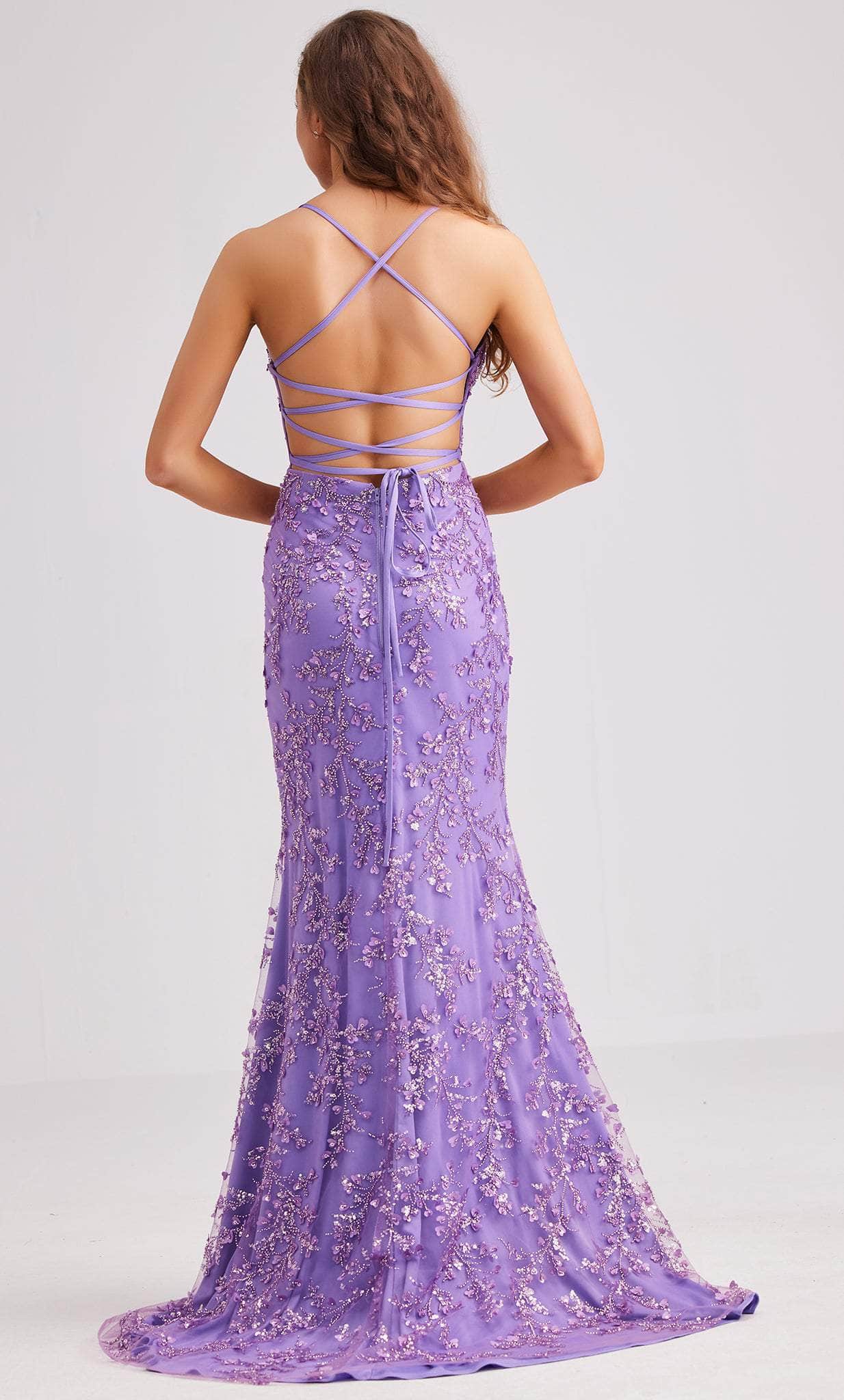J'Adore Dresses J23036 - Beaded Mermaid Evening Dress with Slit Special Occasion Dress