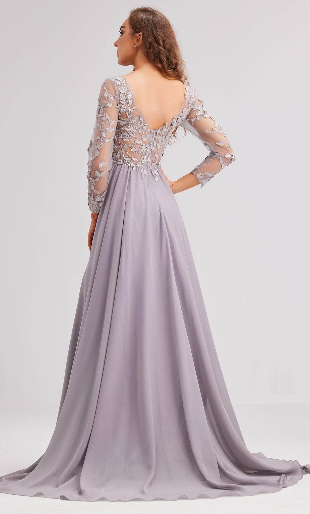 J'Adore Dresses J23037 - Long Sleeve Embroidered Evening Dress Special Occasion Dress