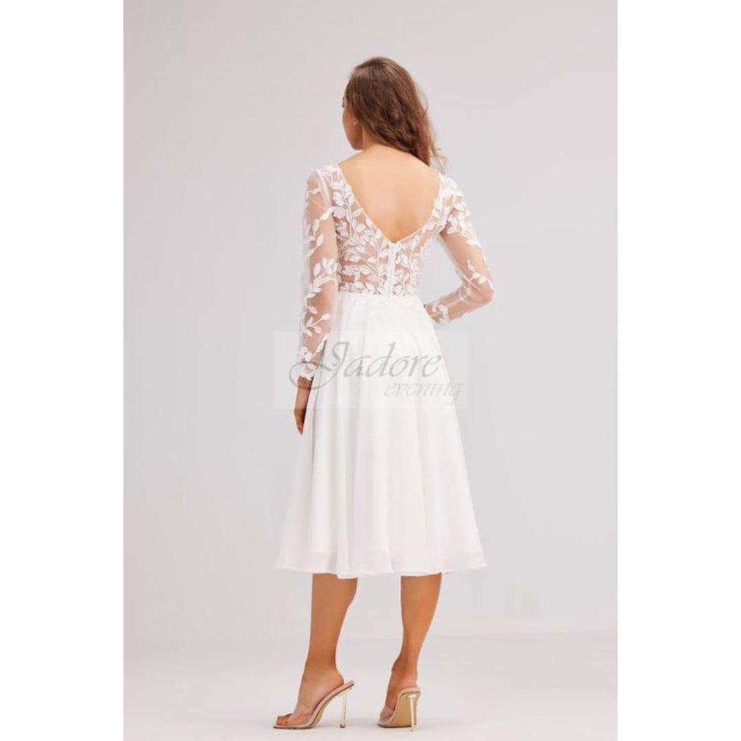J'Adore Dresses J23066 - Embroidered V-Neck Dress Special Occasion Dresses