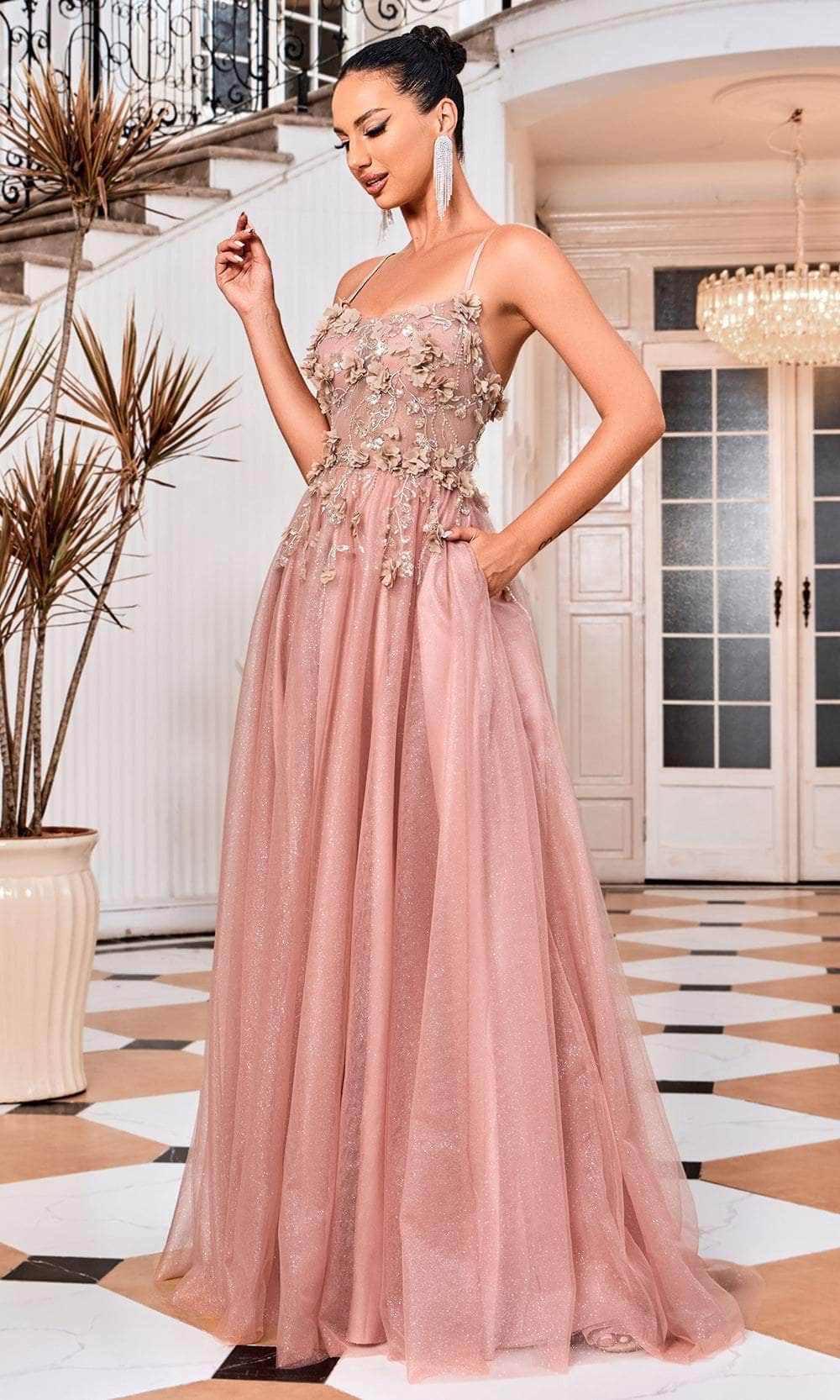 misty pink dress Elegant Misty Rose off-the-shoulder silk maxi dress XS / 2 / Misty Rose