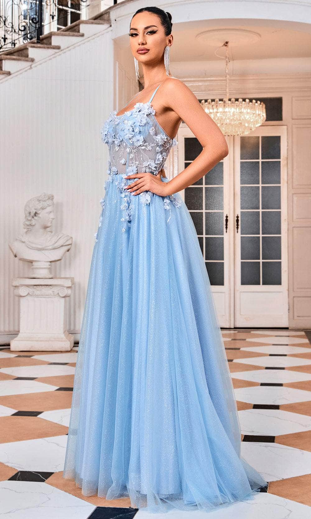 J'Adore Dresses J24001 - Long 3D Floral, Tulle A-Line Dress - Spaghetti Straps, Corset Tie-Back, 3D Floral, Pockets, Sweep Train 16 / Misty Rose J'Adore Dresses J24001 - Long 3D Floral, Tulle A-Line Dress - Spaghetti Straps, Corset Tie-Back, 3D Floral, Pockets, Sweep Train 16 / Misty Rose
