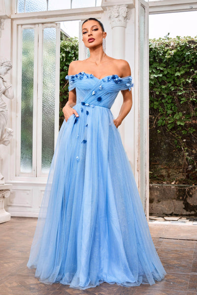 J'Adore Dresses J24005 - Off Shoulder Applique Prom Dress Special Occasion Dresses