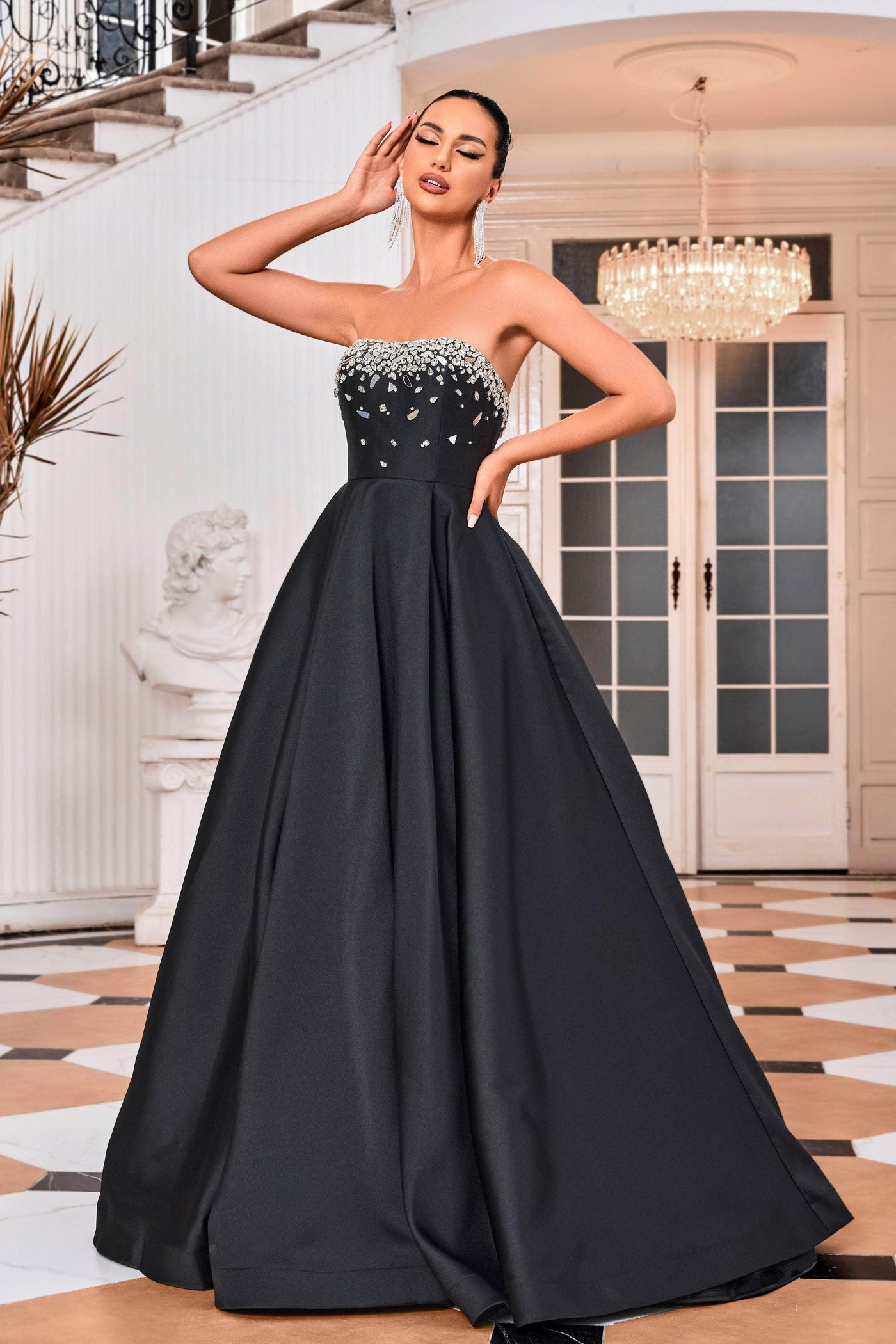 J'Adore Dresses J24009 - Embellished A-Line Prom Dress Special Occasion Dresses