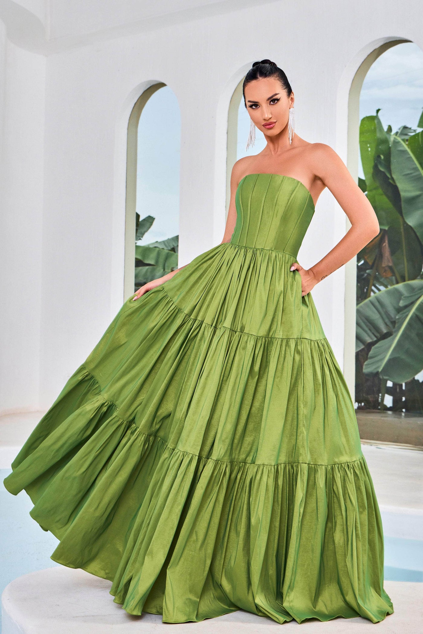 J'Adore Dresses J24011 - A-Line Taffeta Prom Dress Special Occasion Dresses