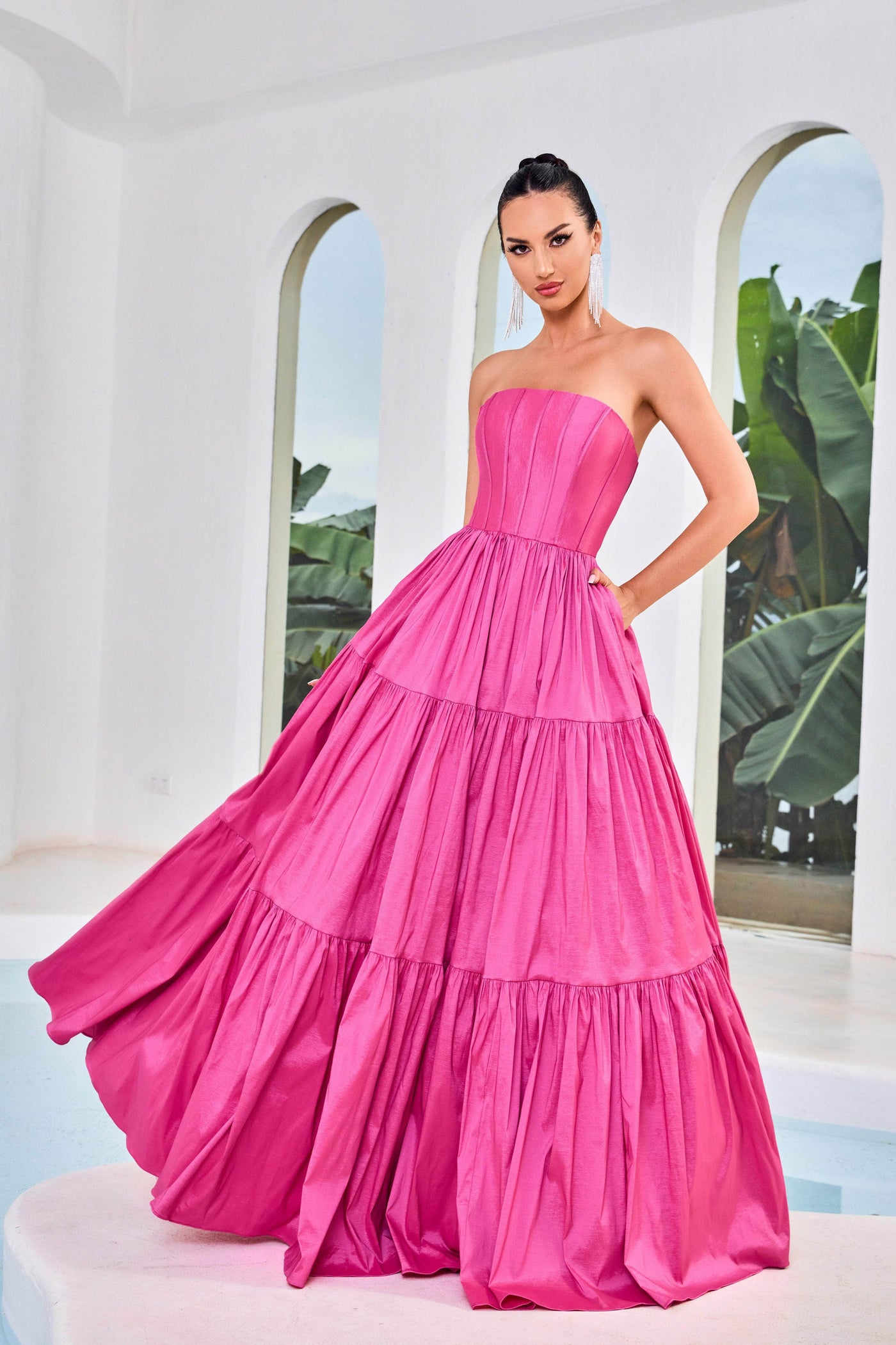 J'Adore Dresses J24011 - Long Taffeta A-Line Dress - Strapless, Structured Bodice, Corset Tie Back, Paneled Skirt, Sweep Train 8 / Navy J'Adore Dresses J24011 - Long Taffeta A-Line Dress - Strapless, Structured Bodice, Corset Tie Back, Paneled Skirt, Sweep Train 8 / Navy