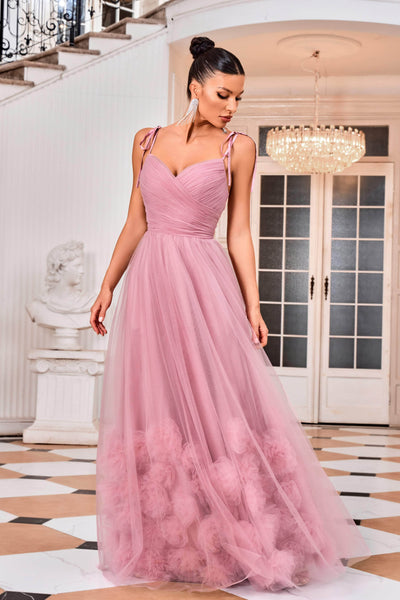 J'Adore Dresses J24013 - Shirred Tulle Prom Dress Special Occasion Dresses