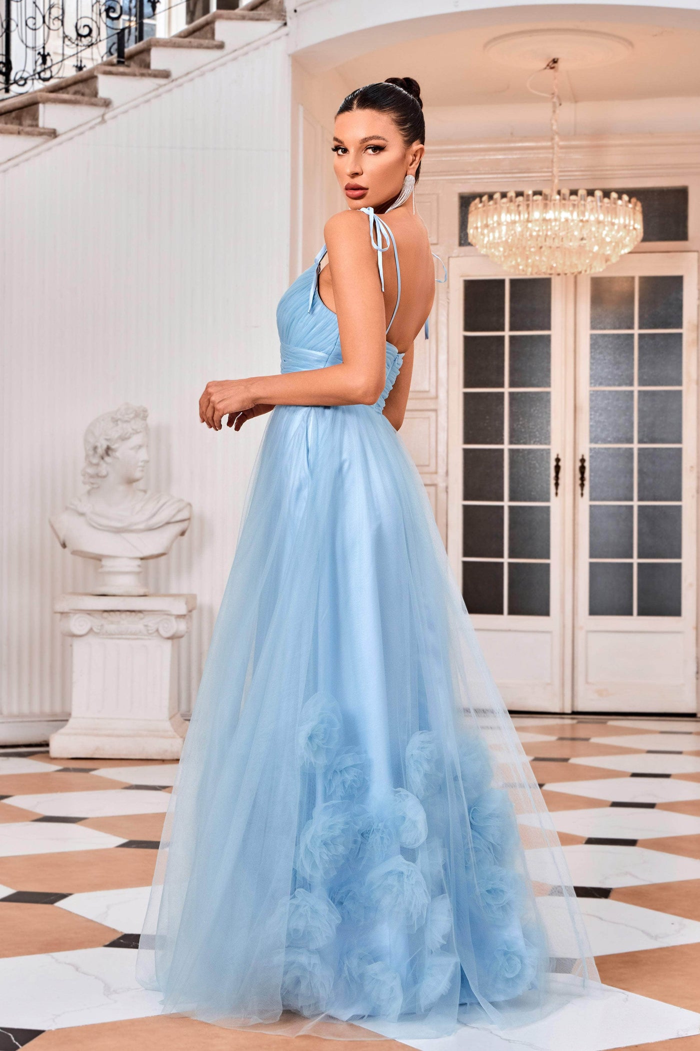 J'Adore Dresses J24013 - Shirred Tulle Prom Dress Special Occasion Dresses