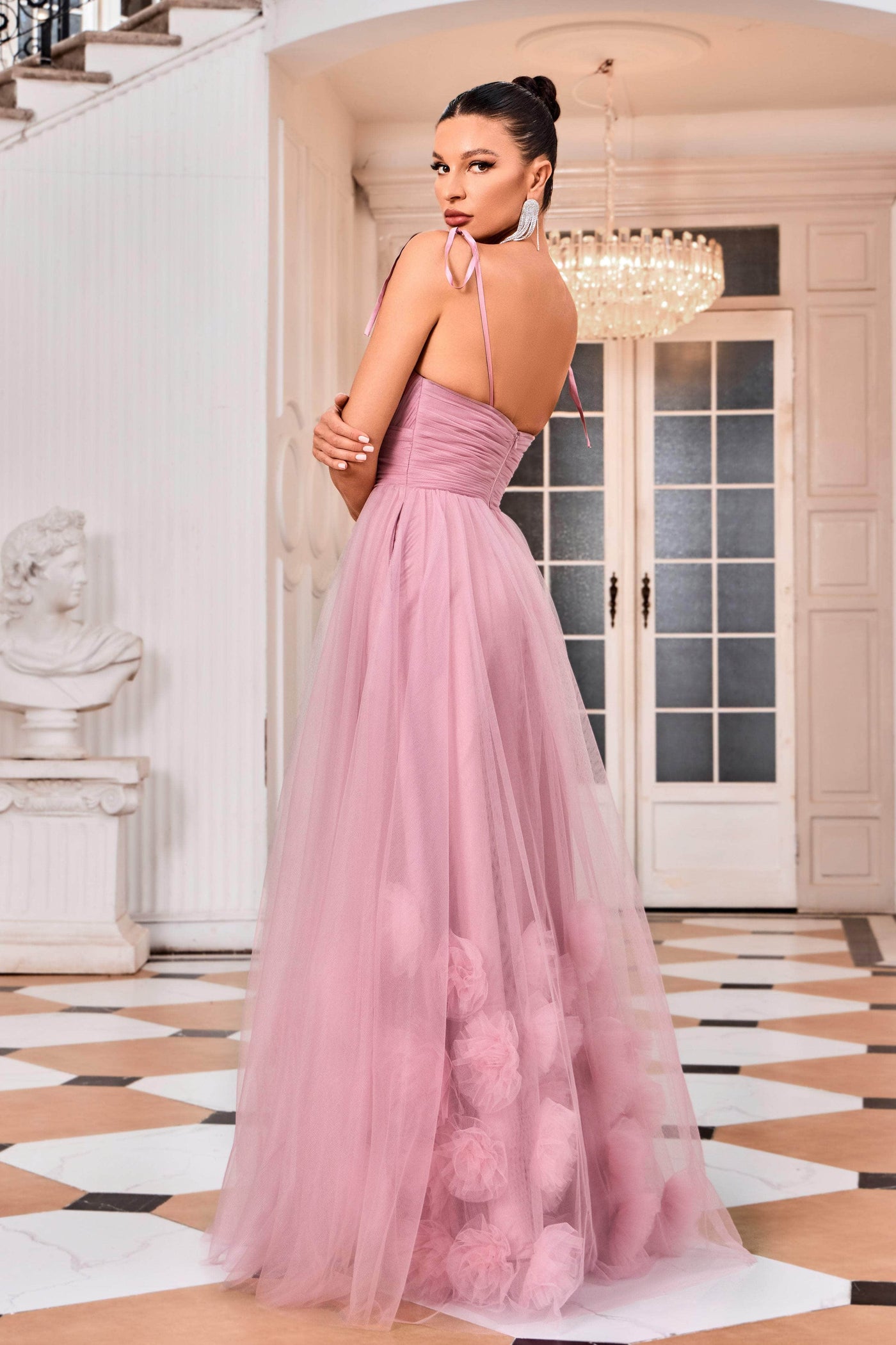 J'Adore Dresses J24013 - Shirred Tulle Prom Dress Special Occasion Dresses