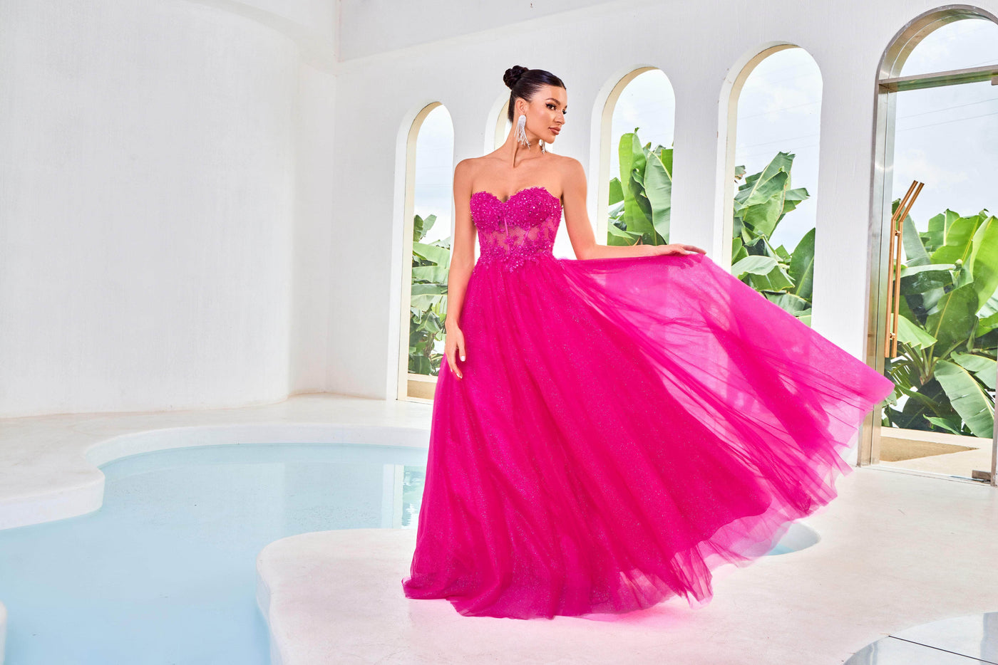 J'Adore Dresses J24016 - Glitter A-Line Prom Dress Special Occasion Dresses