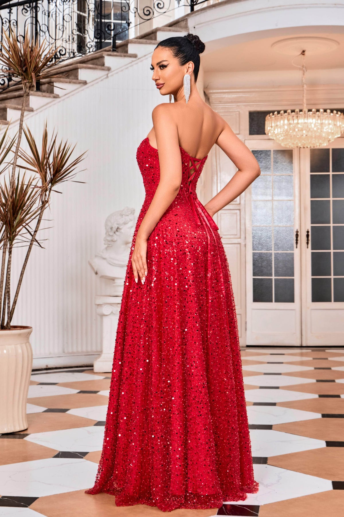 jadore red dress JX5007 Shimmer Ball Gown by Jadore Confetti