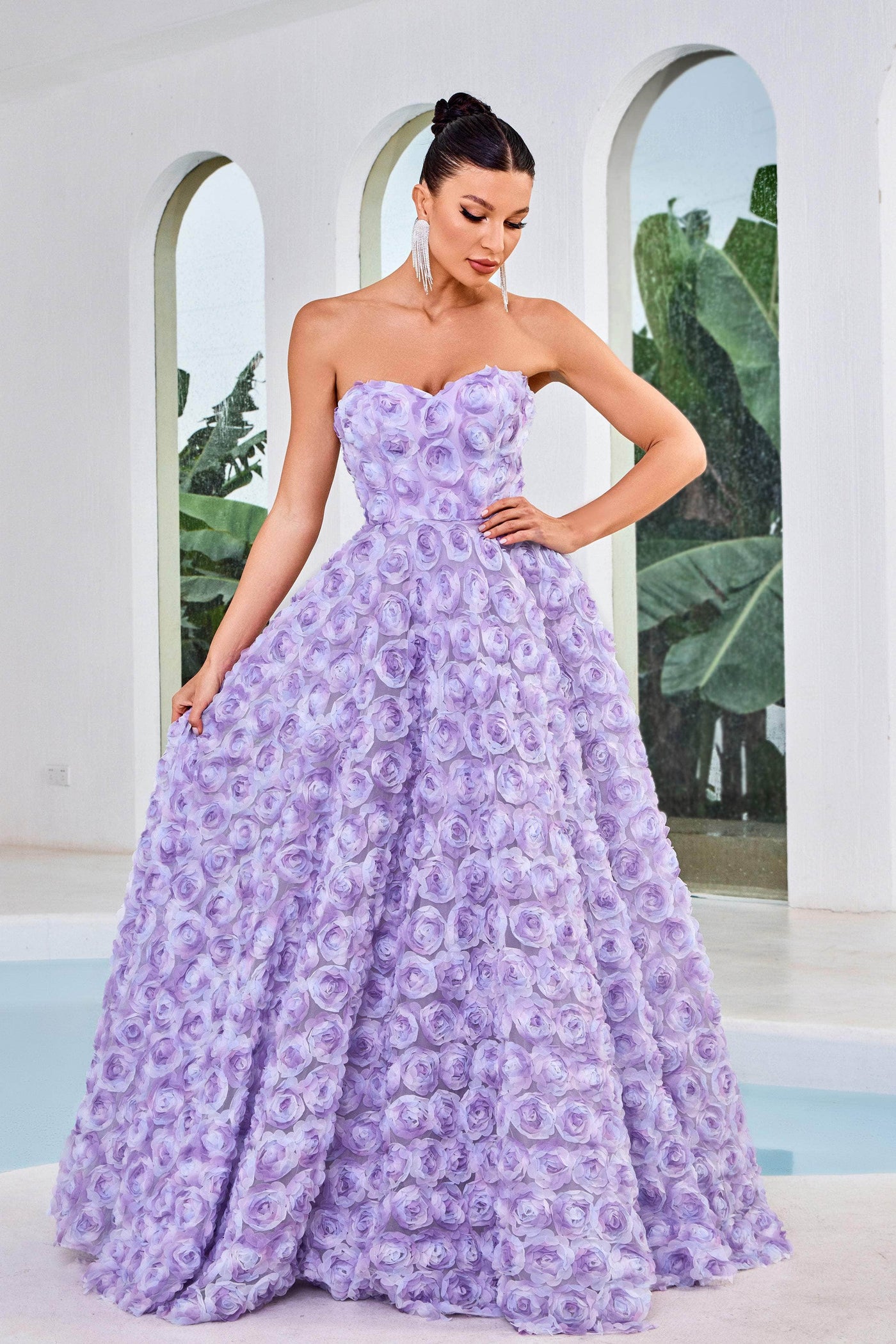 J'Adore Dresses J24026 - Sweetheart Floral Prom Dress Special Occasion Dresses