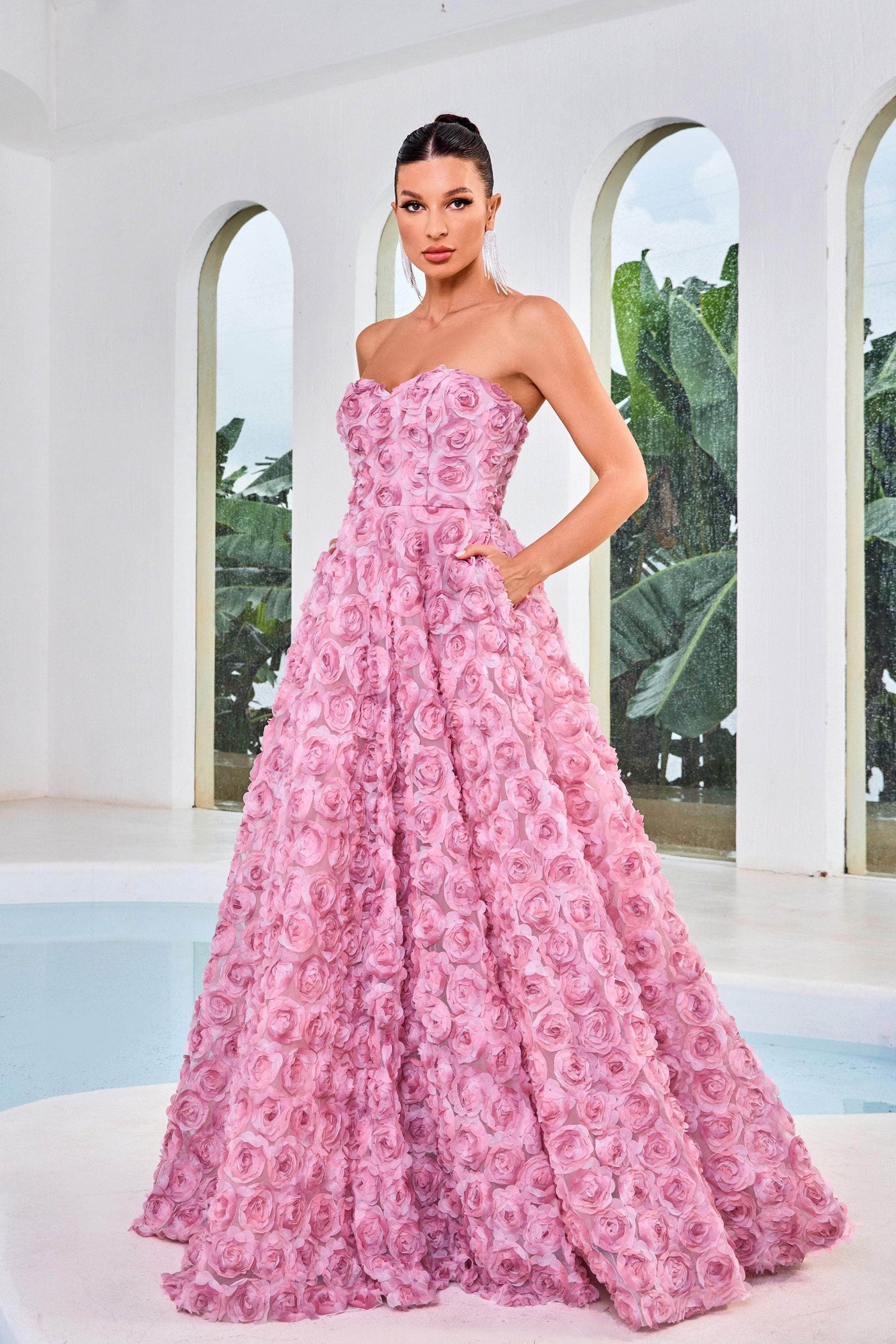 J'Adore Dresses J24026 - Sweetheart Floral Prom Dress Special Occasion Dresses