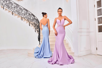 J'Adore Dresses J24028 - Plunging V-Neck Prom Dress Special Occasion Dresses
