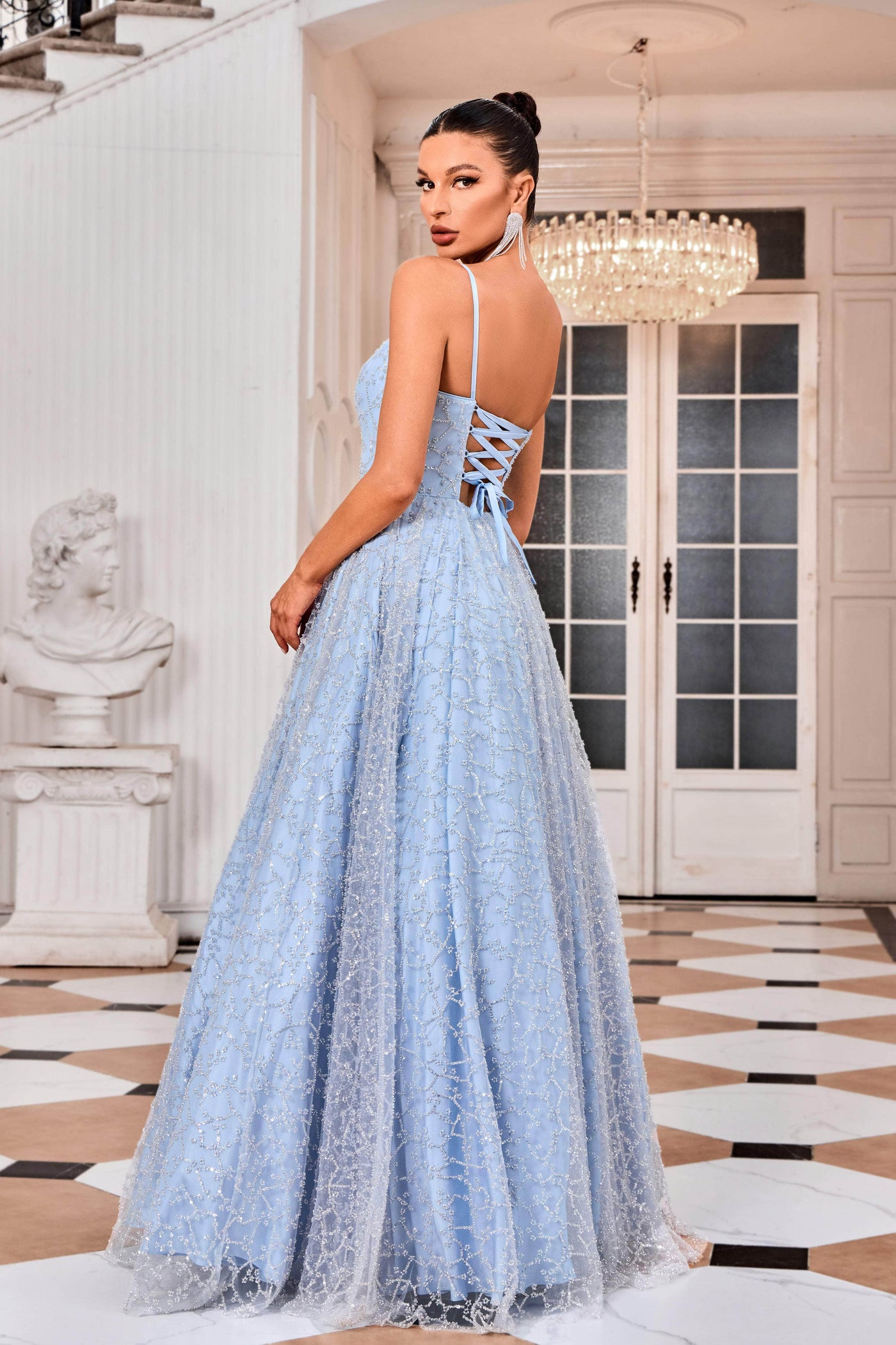 J'Adore Dresses J24032 - Plunging A-Line Prom Dress Special Occasion Dresses