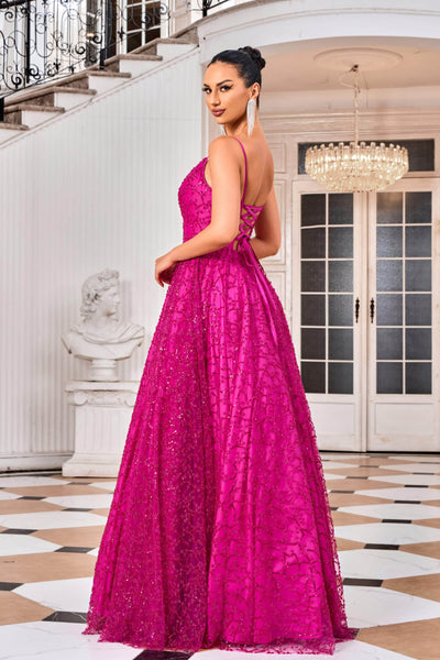 J'Adore Dresses J24032 - Plunging A-Line Prom Dress Special Occasion Dresses