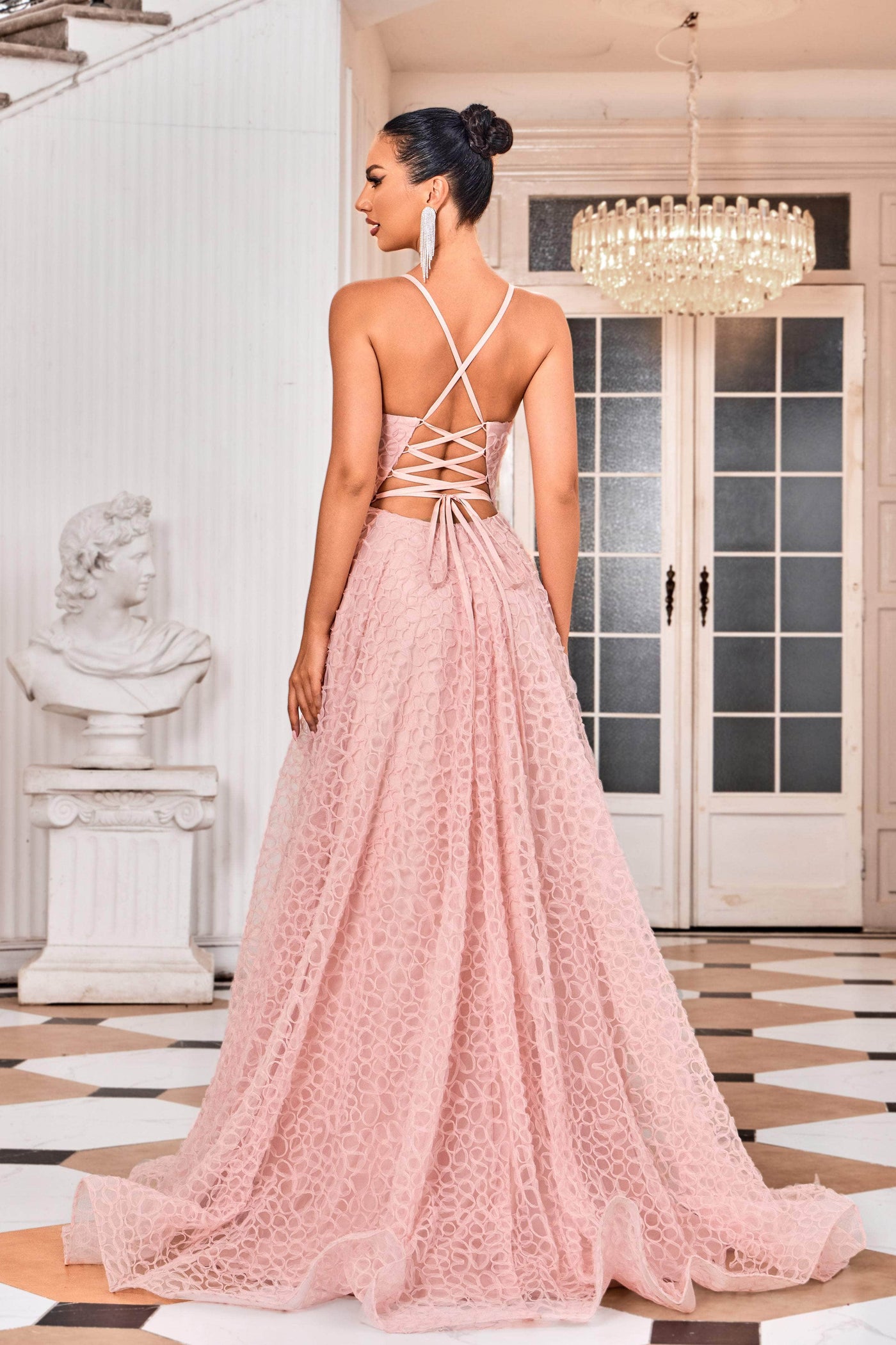 J'Adore Dresses J24038 - Embroidered Tulle Evening Gown Special Occasion Dresses