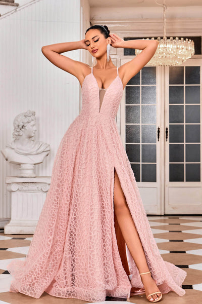 J'Adore Dresses J24038 - Embroidered Tulle Evening Gown Special Occasion Dresses