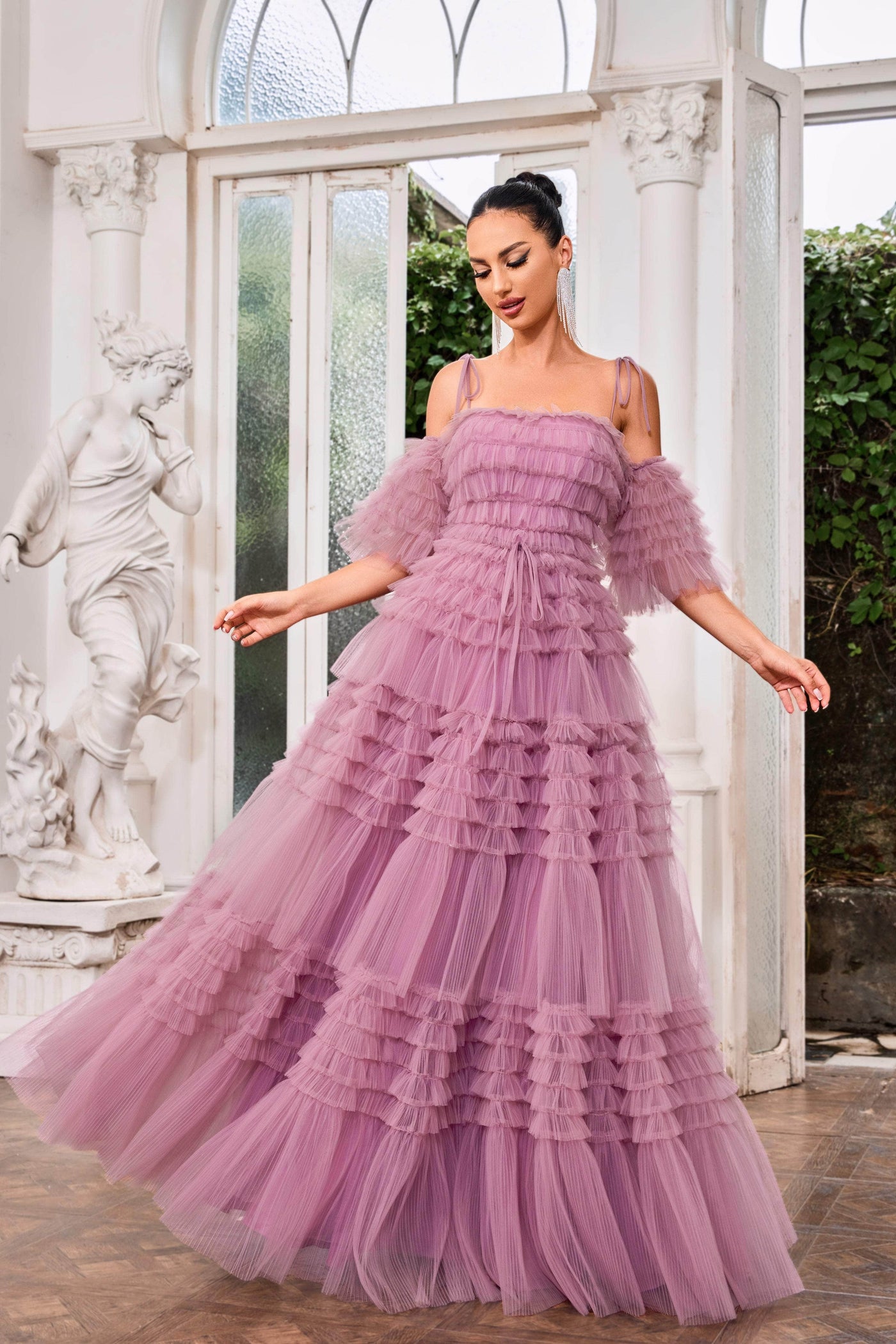 J'Adore Dresses J24043 - Tie Straps Ruffled Ballgown Special Occasion Dresses