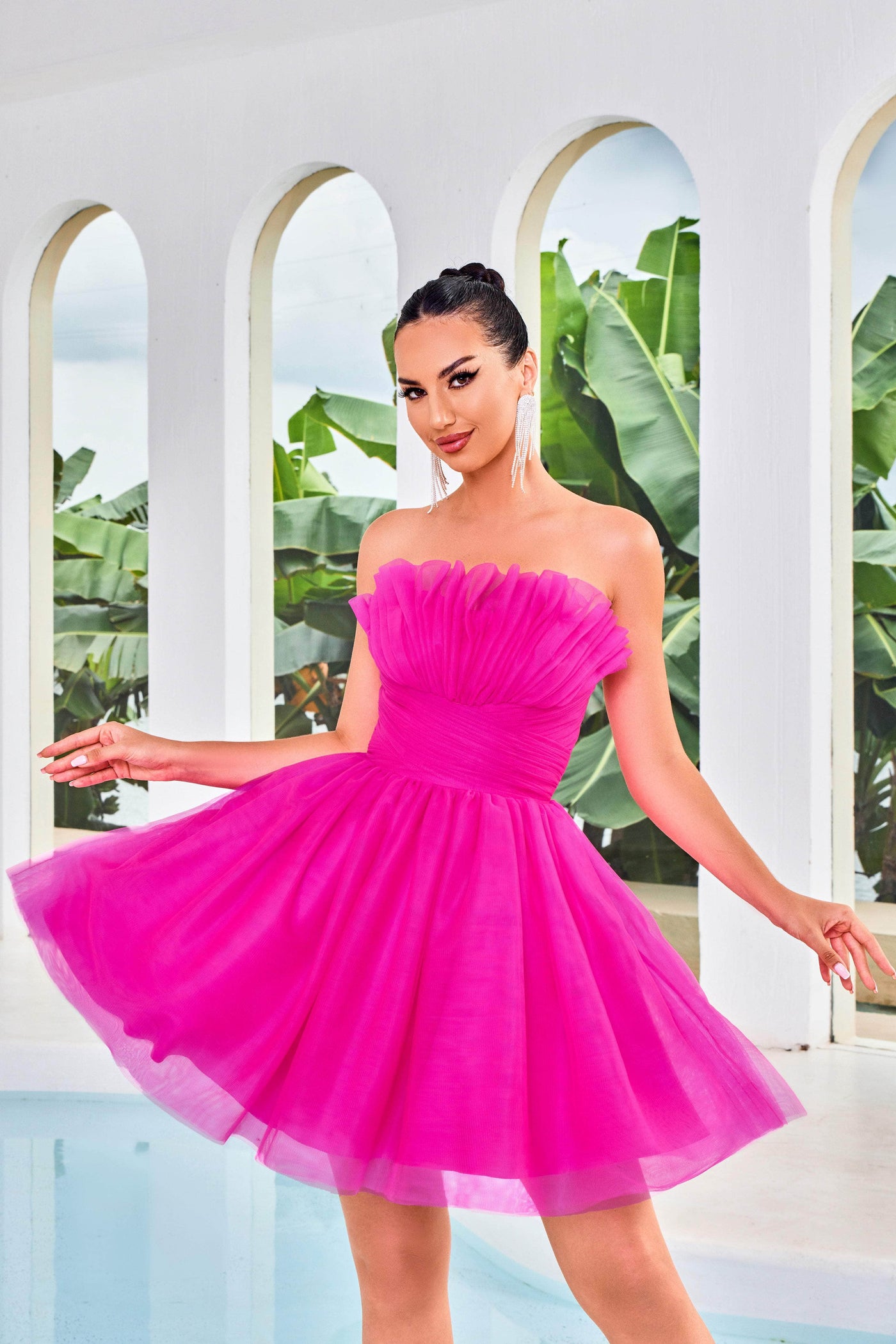 J'Adore Dresses J24072 - Strapless Tulle Cocktail Dress Special Occasion Dresses