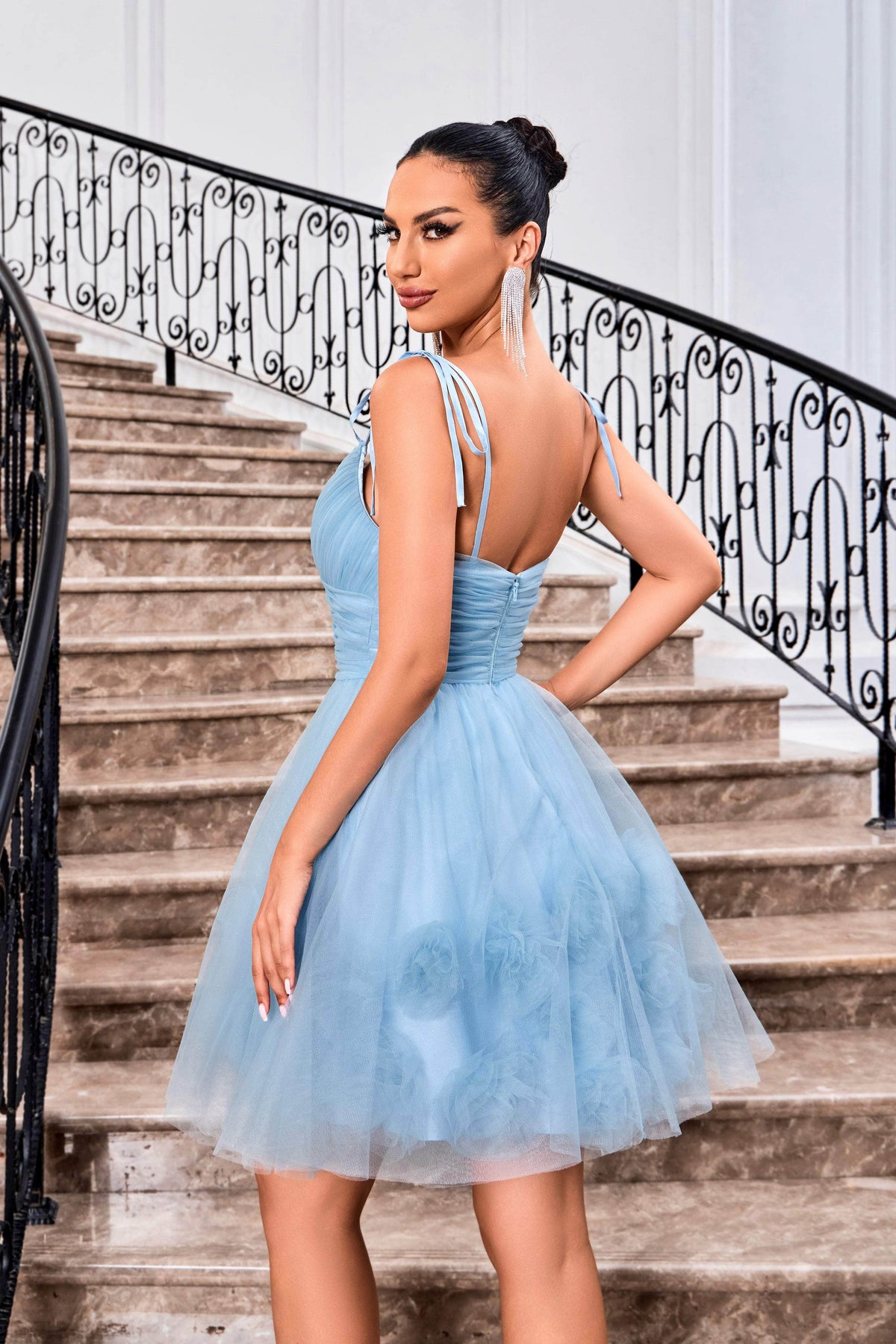 adore bridesmaid dresses Beau: Crepe A-Line Gown with Scoop Neckline and Chapel Length Train