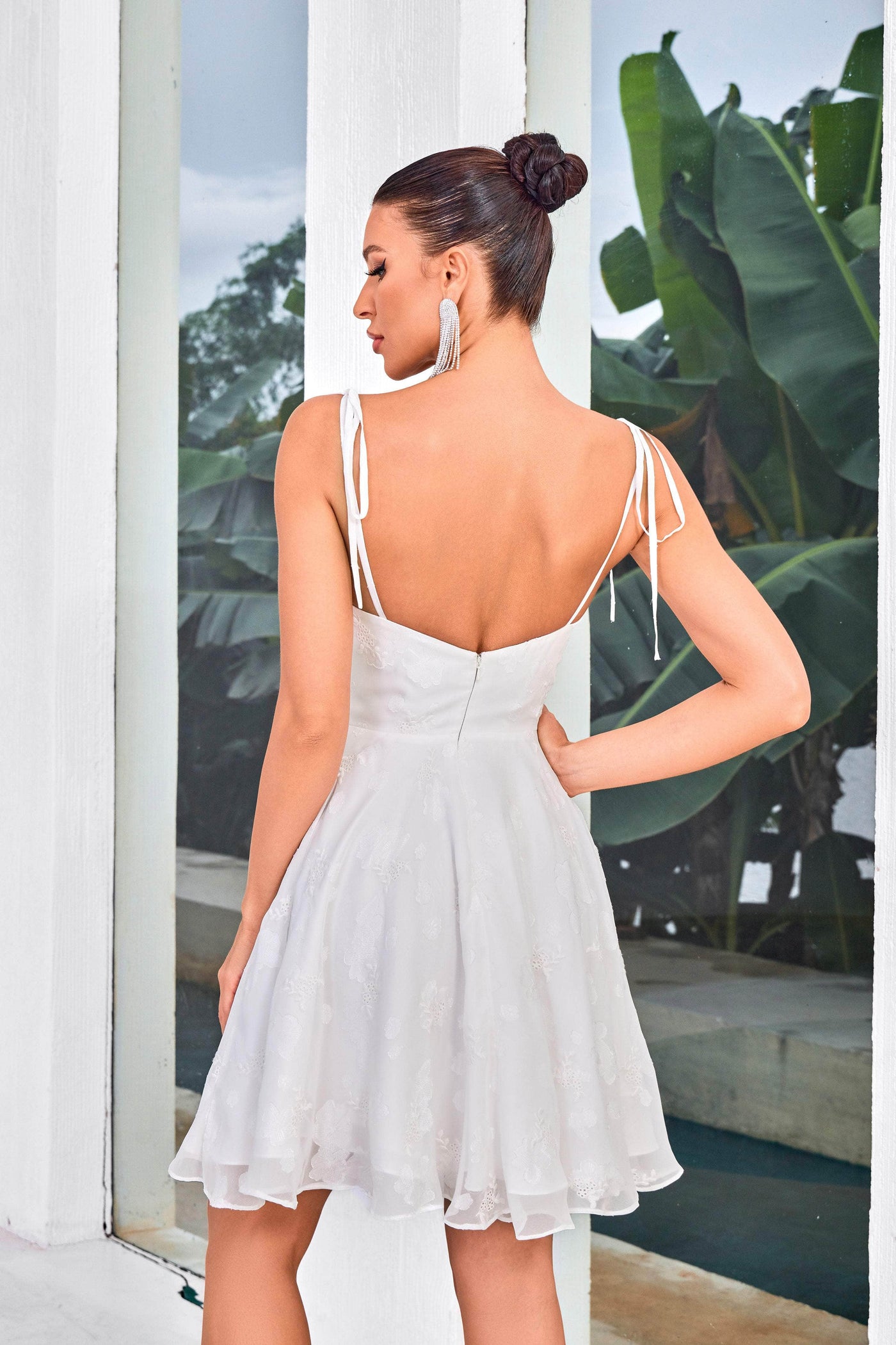 J'Adore Dresses J24081 - Floral Tie Straps Cocktail Dress Special Occasion Dresses