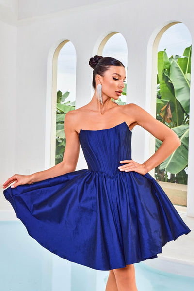 J'Adore Dresses J24085 - Strapless Taffeta Cocktail Dress Special Occasion Dresses