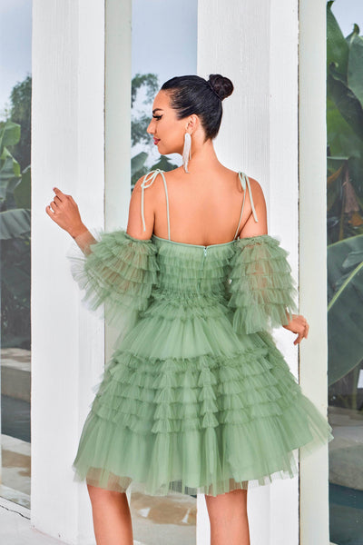 J'Adore Dresses J24087 - Tie Straps Ruffled Cocktail Dress Special Occasion Dresses