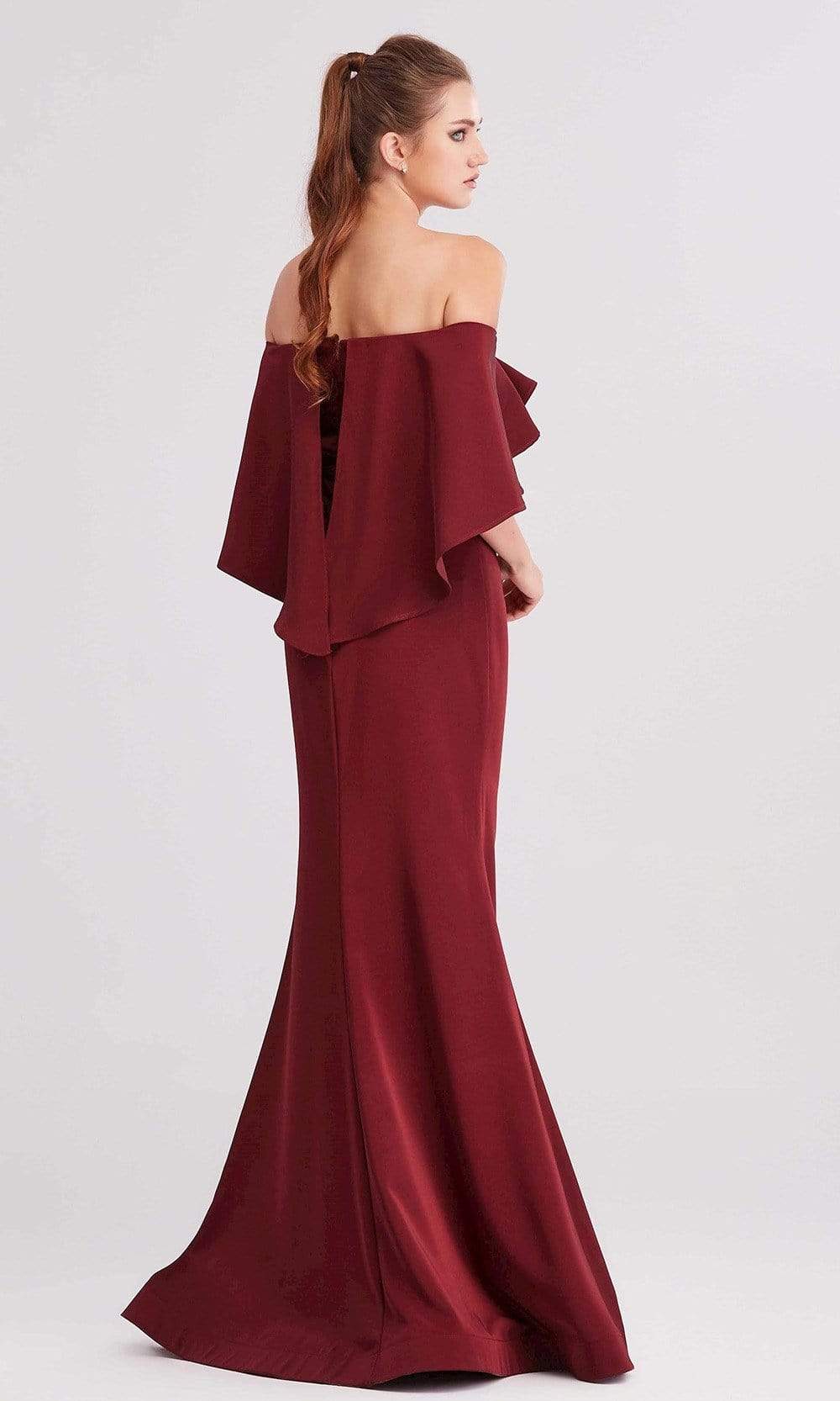 J'Adore - J15010 Off Shoulder Satin Mermaid Gown Evening Dresses