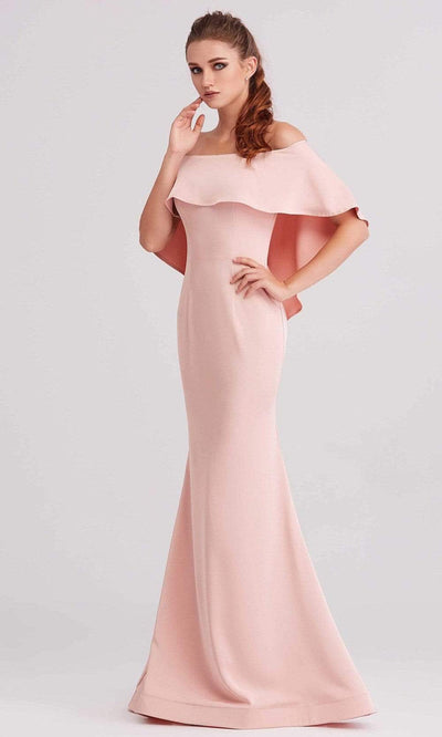 J'Adore - J15010 Off Shoulder Satin Mermaid Gown Evening Dresses 2 / Dusty Pink