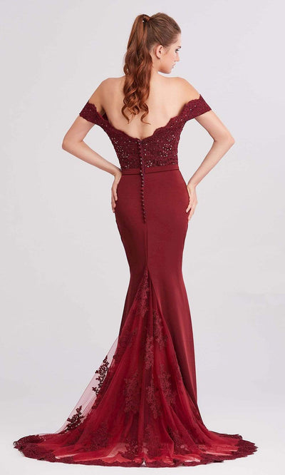 J'Adore - J15016 Off Shoulder Beaded Lace Bodice Mermaid Dress Special Occasion Dress