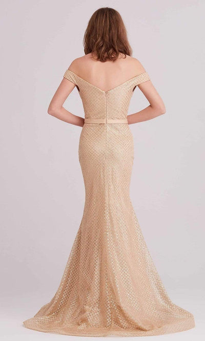 J'Adore - J15021 Glitter Tulle Off Shoulder Mermaid Gown Evening Dresses