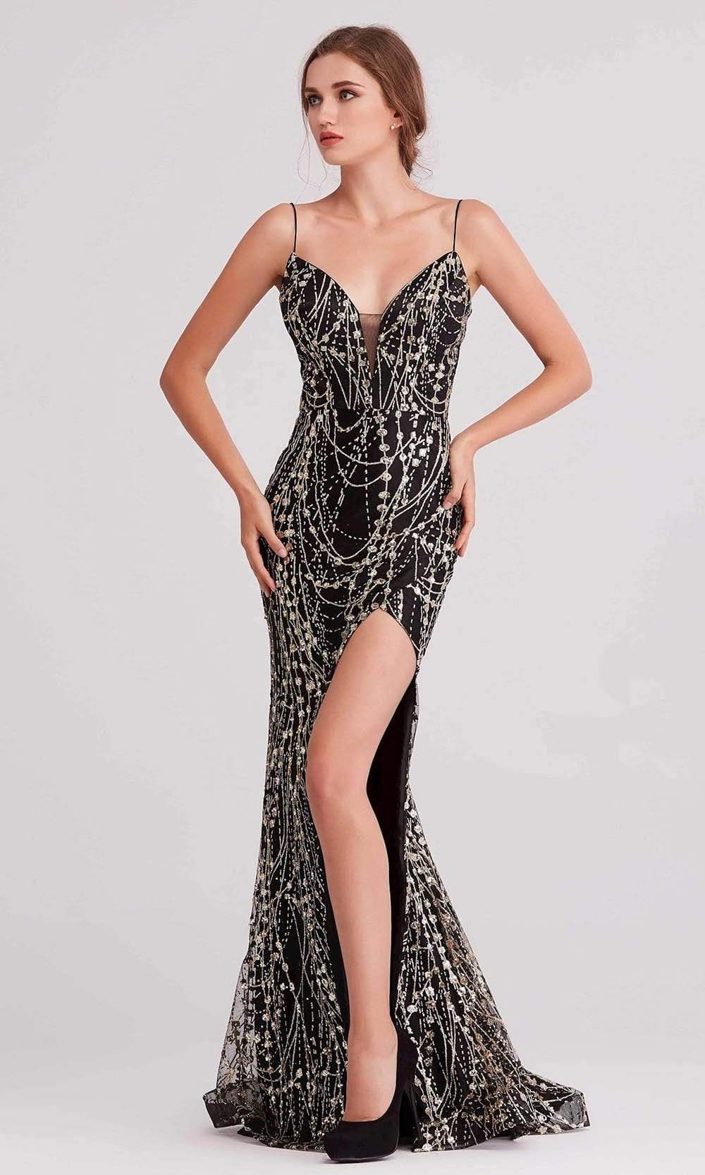 J'Adore Dresses - Sleeveless Glitter Tulle Mermaid Dress J15024SC