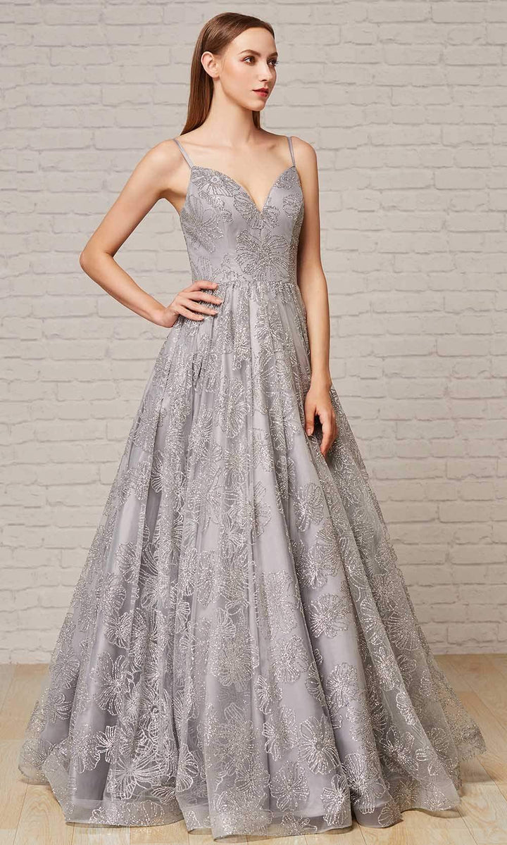 J'Adore Dresses - A-Line Gown J18022 In Gray