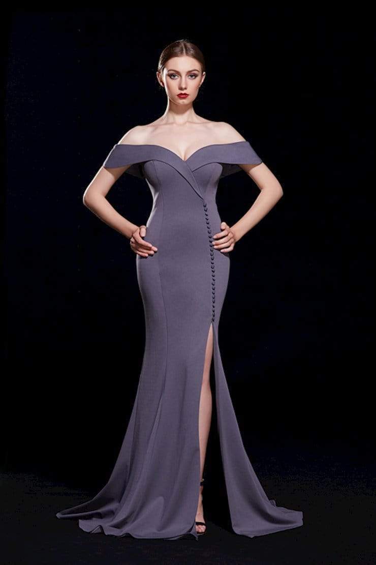 Jadore - J12076 Off-Shoulder Mermaid Dress with Slit Special Occasion Dress 2 / Shadow