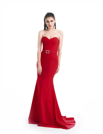 Jadore - J5086 Strapless Sweetheart Trumpet Dress Prom Dresses 2 / Red