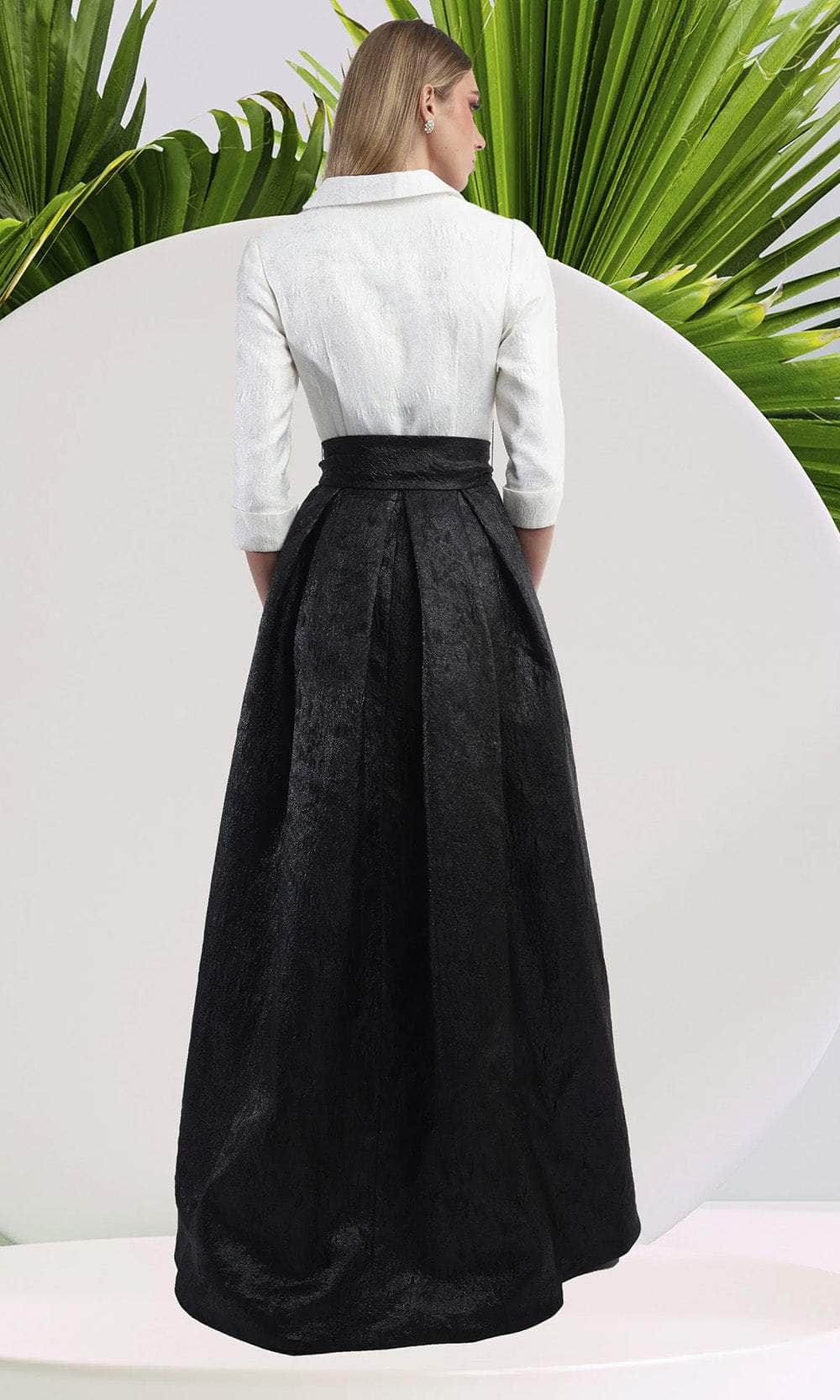 mother of the bride dresses with pleated skirt Two Piece Sheath Pleats Elegant Mother of the Bride Dress with Jackets QM3132 US4 / Grey