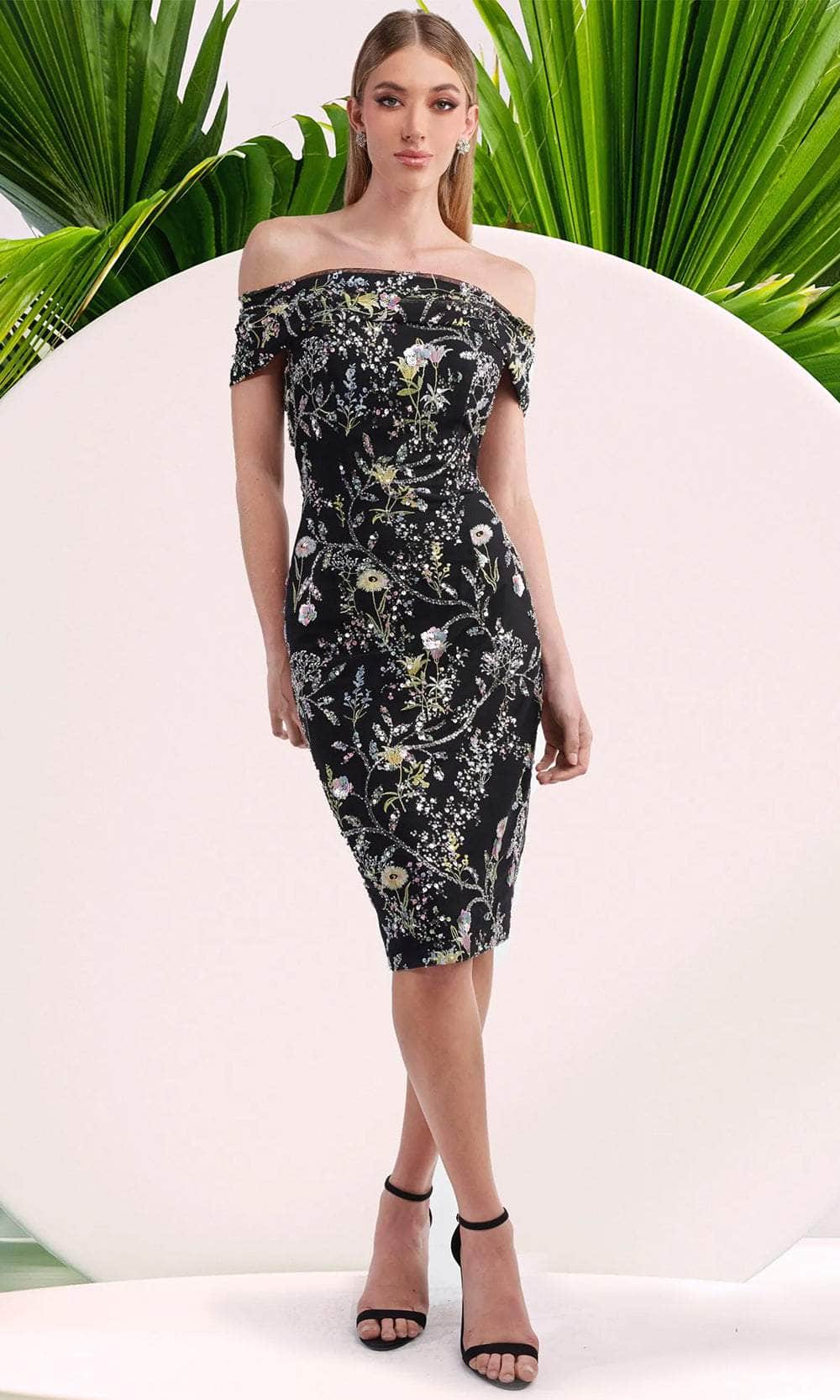 Janique 5044 - Floral Print Sheath Dress Cocktail Dresses