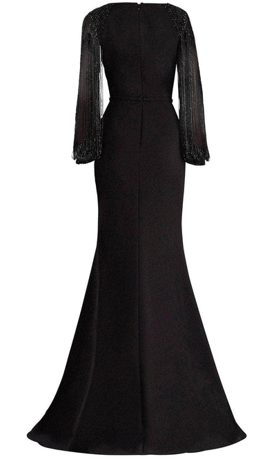 Janique BSH-001 - Beaded Bateau Neck Formal Dress Mother of the Bride Dresses 18 / Black