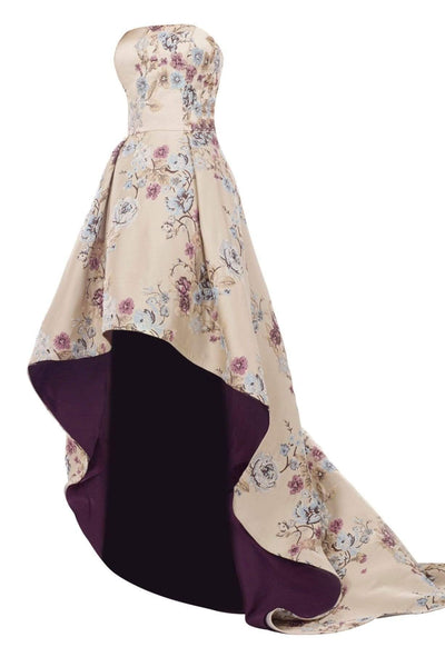 Janique - Embroidered Printed High-Low Evening Ball Gown W1687 Special Occasion Dress