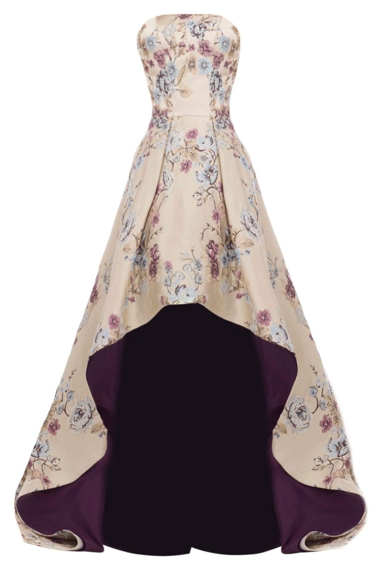 Janique - Embroidered Printed High-Low Evening Ball Gown W1687 Special Occasion Dress