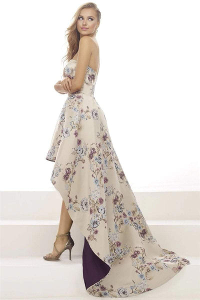 Janique - Embroidered Printed High-Low Evening Ball Gown W1687 Special Occasion Dress