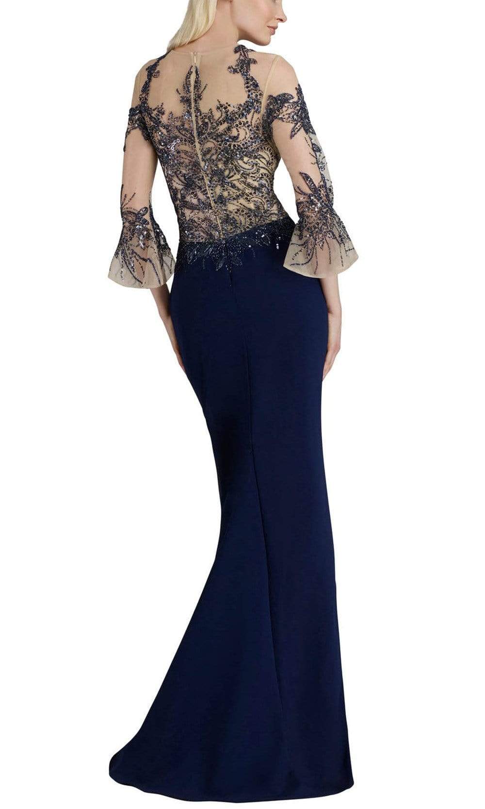 Janique - JA3011 Bedazzled Illusion Jewel Trumpet Dress Special Occasion Dress