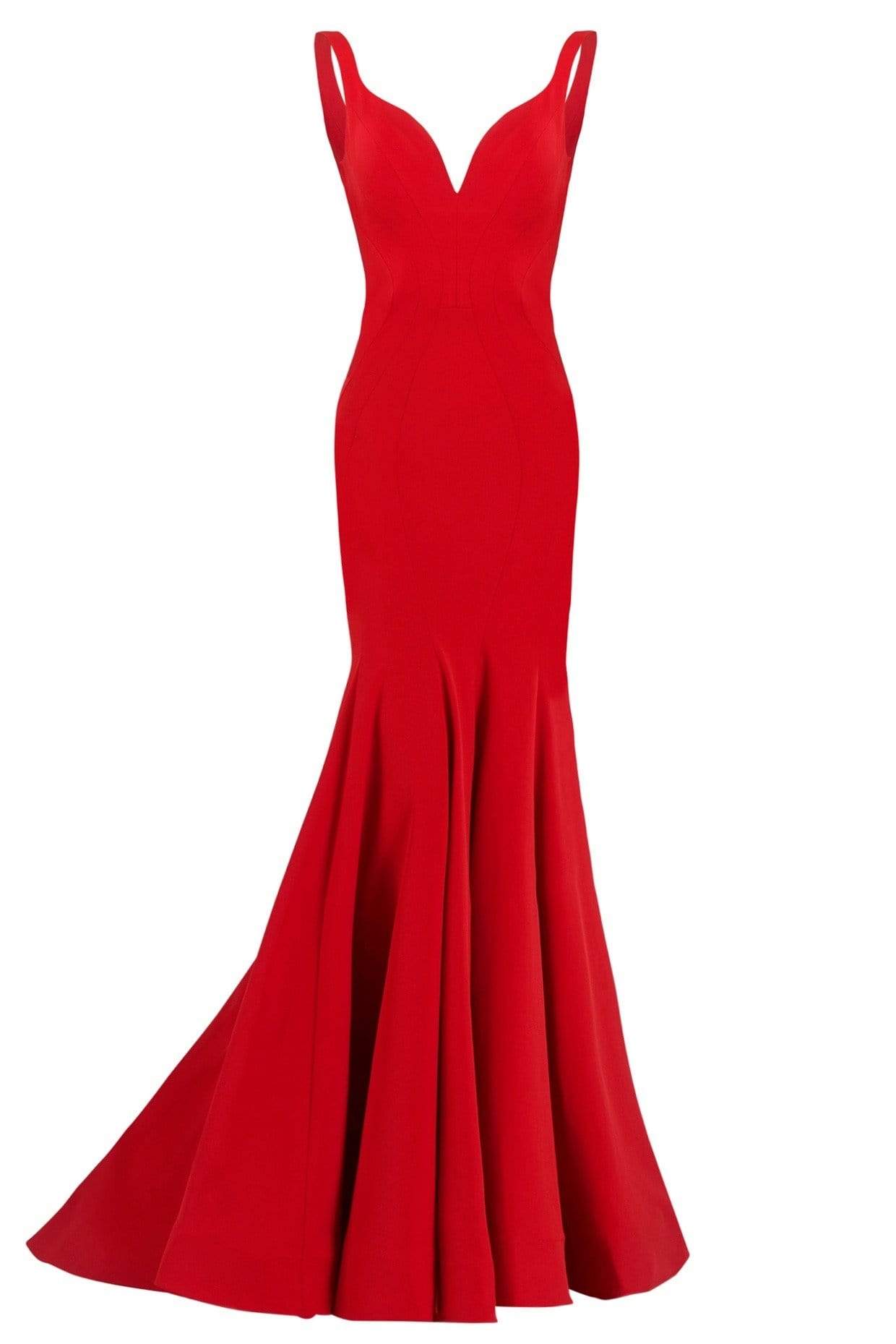 Janique - JQ1820 Sleeveless Vibrant Crepe Mermaid Gown Special Occasion Dress 0 / Red