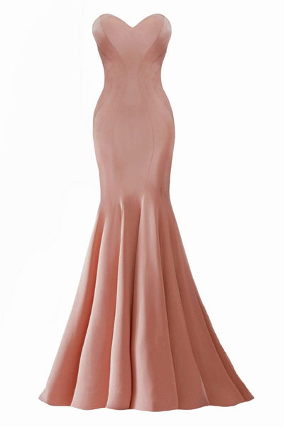 Janique - JQ1821 Classy Strapless Sweetheart Mermaid Gown Special Occasion Dress 0 / Blush