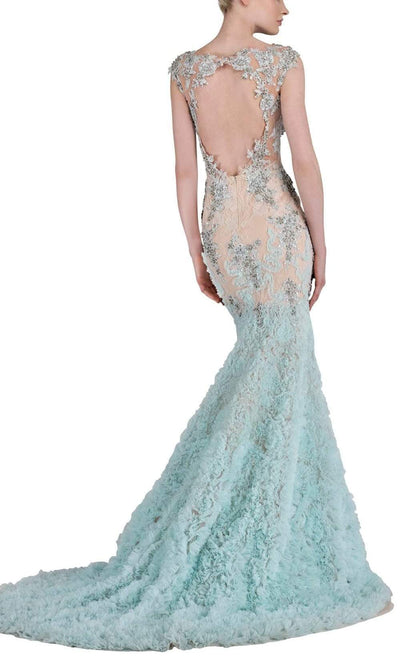 Janique - Lace and Tulle Floral Applique Mermaid Gown 1514 CCSALE